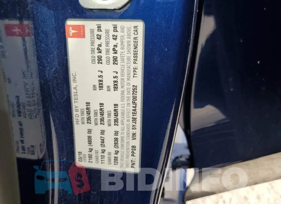 5YJ3E1EA4JF007252 Photo# 12