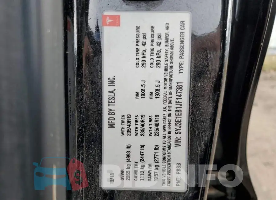 5YJ3E1EB1JF147381 Photo# 12