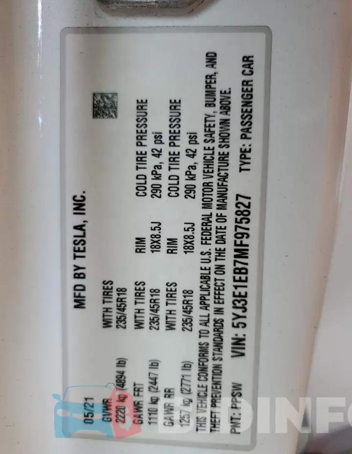 5YJ3E1EB7MF975827 Photo# 12