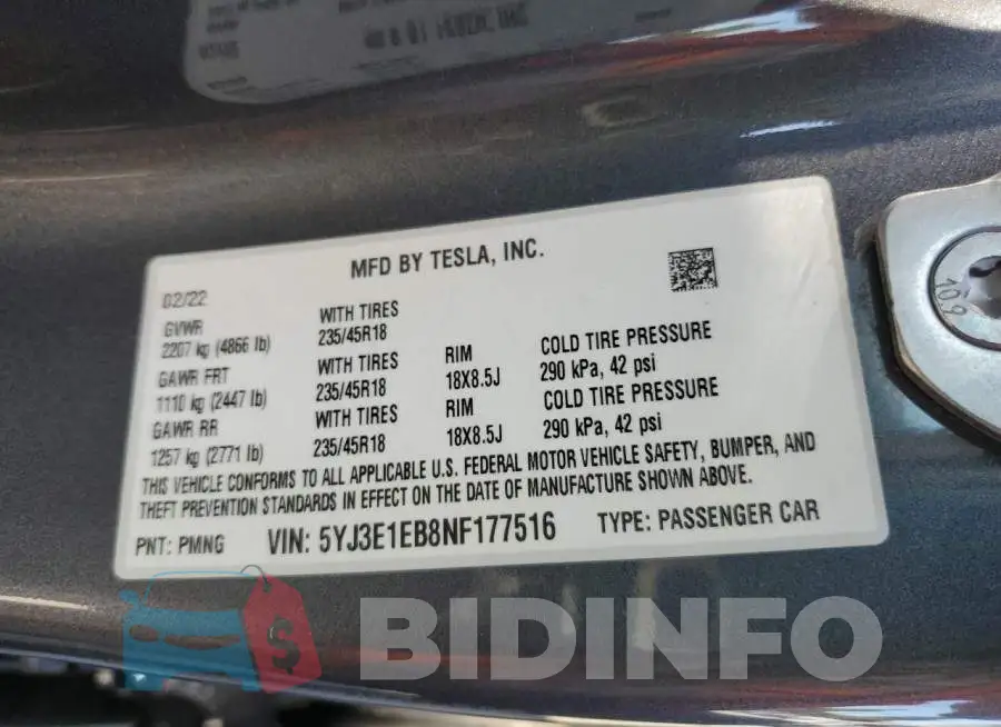 5YJ3E1EB8NF177516 Photo# 12