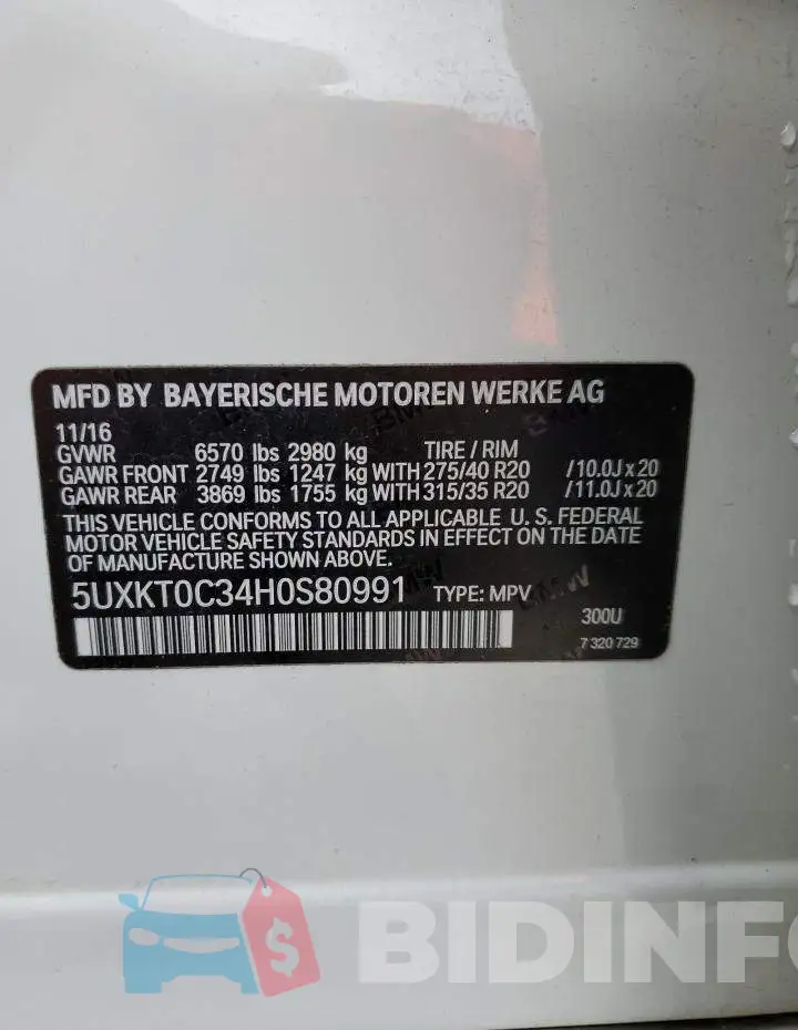 5UXKT0C34H0S80991 Photo# 12