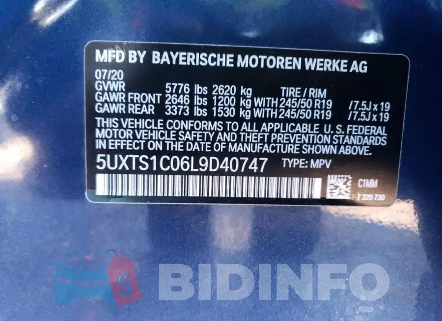5UXTS1C06L9D40747 Photo# 13