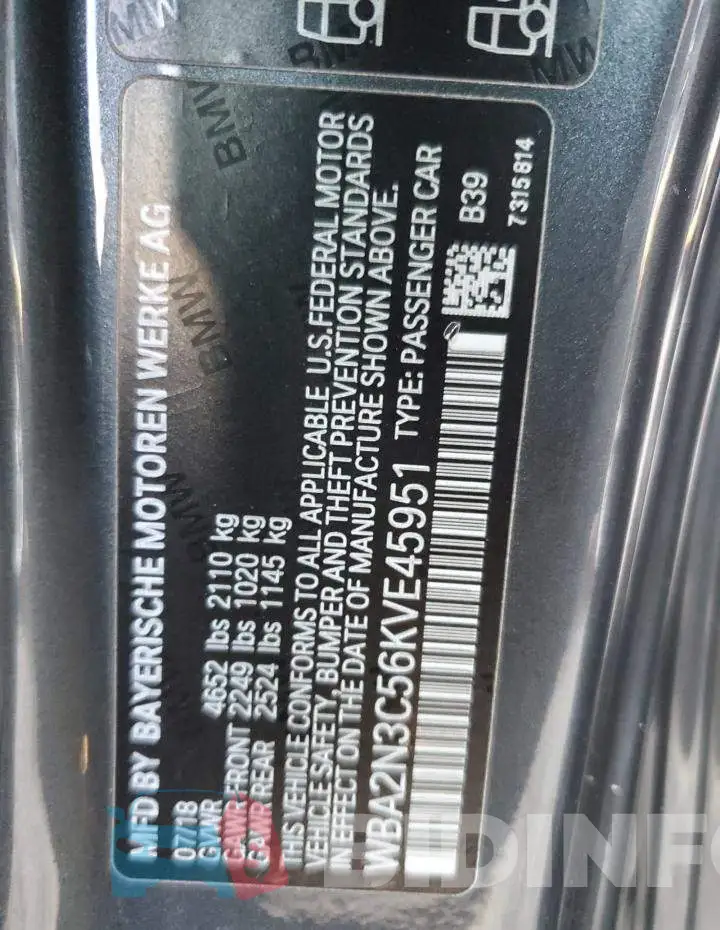 WBA2N3C56KVE45951 Photo# 12