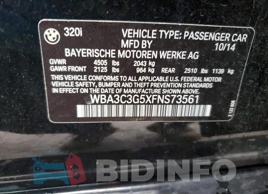 WBA3C3G5XFNS73561 Photo# 12