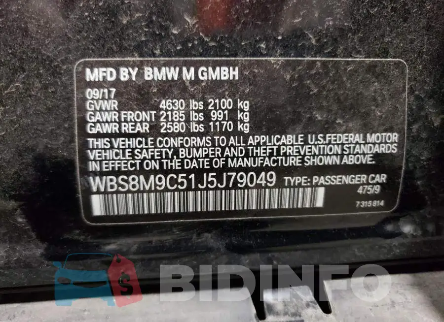 WBS8M9C51J5J79049 Photo# 12