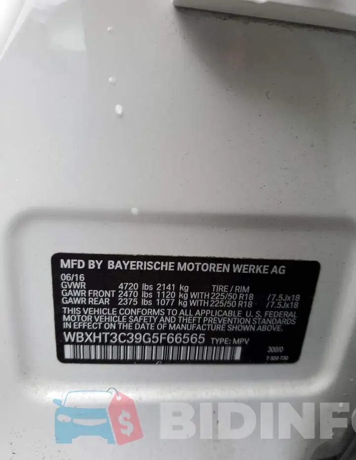 WBXHT3C39G5F66565 Photo# 13