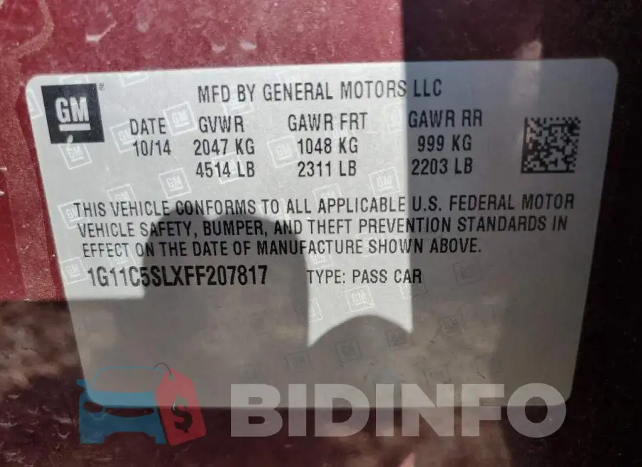 1G11C5SLXFF207817 Photo# 12