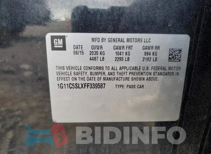 1G11C5SLXFF339587 Photo# 12