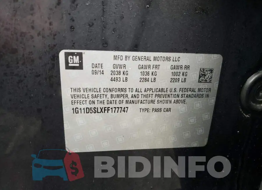 1G11D5SLXFF177747 Photo# 12