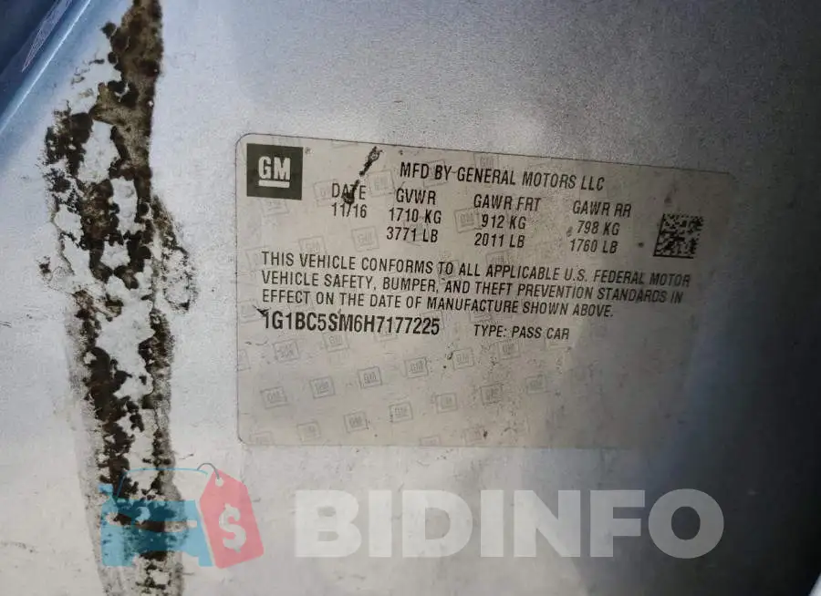 1G1BC5SM6H7177225 Photo# 13