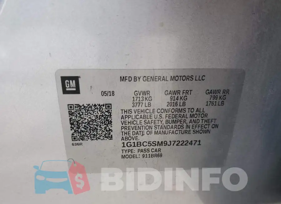 1G1BC5SM9J7222471 Photo# 12