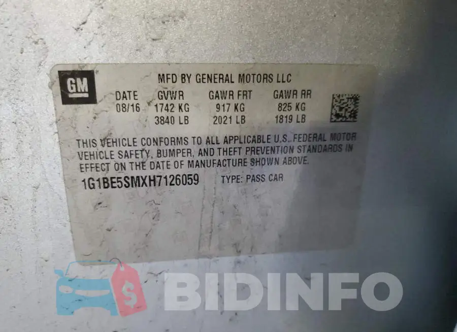 1G1BE5SMXH7126059 Photo# 12