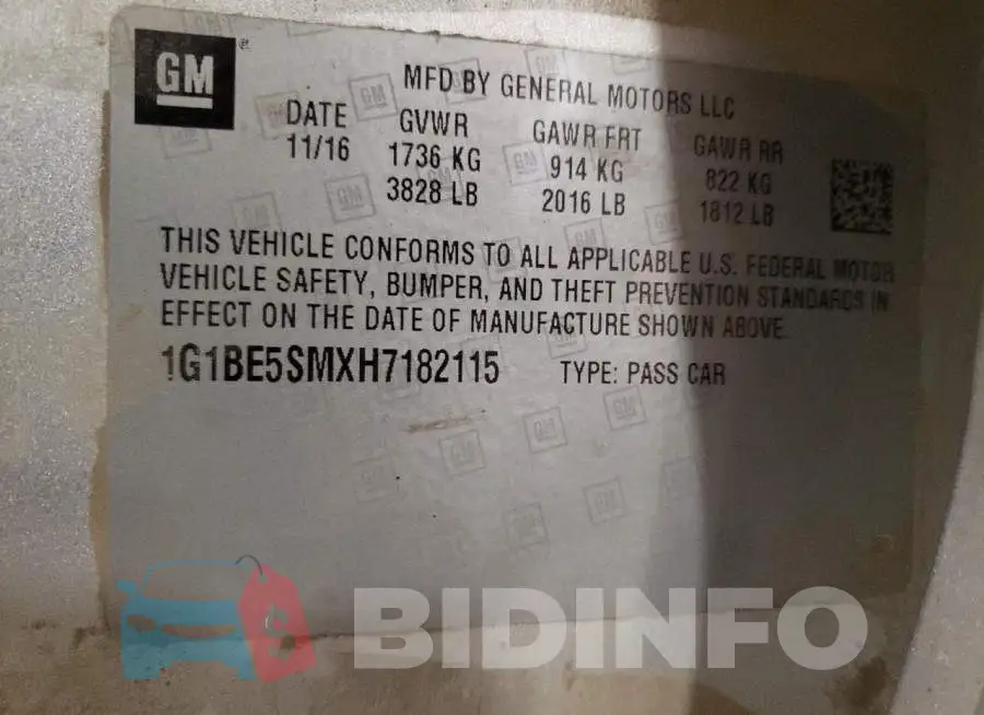 1G1BE5SMXH7182115 Photo# 13