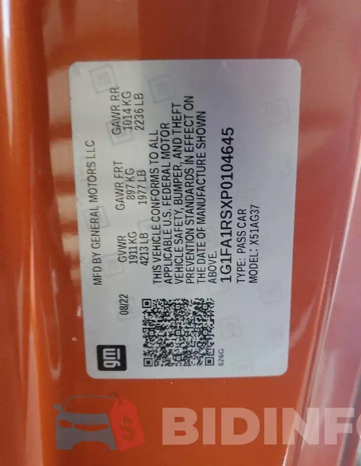 1G1FA1RSXP0104645 Photo# 13