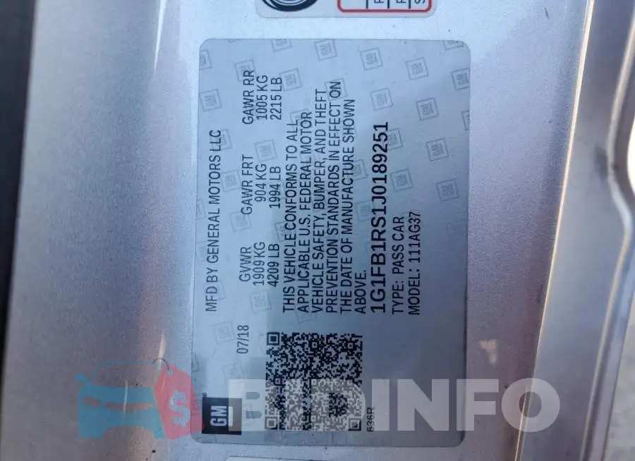 1G1FB1RS1J0189251 Photo# 12
