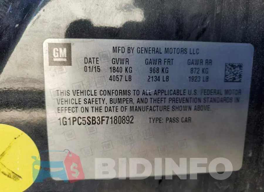 1G1PC5SB3F7180892 Photo# 12