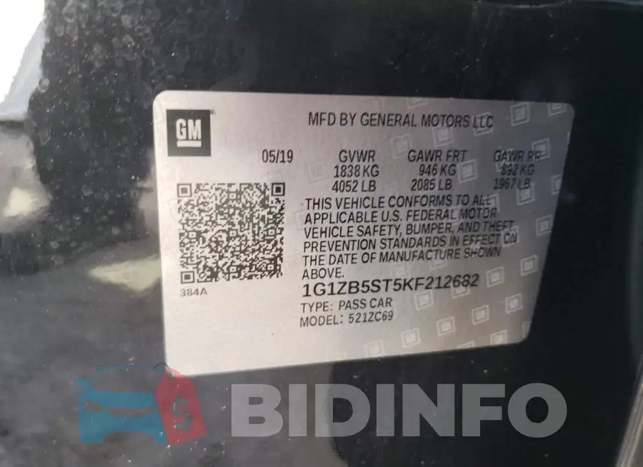 1G1ZB5ST5KF212682 Photo# 12