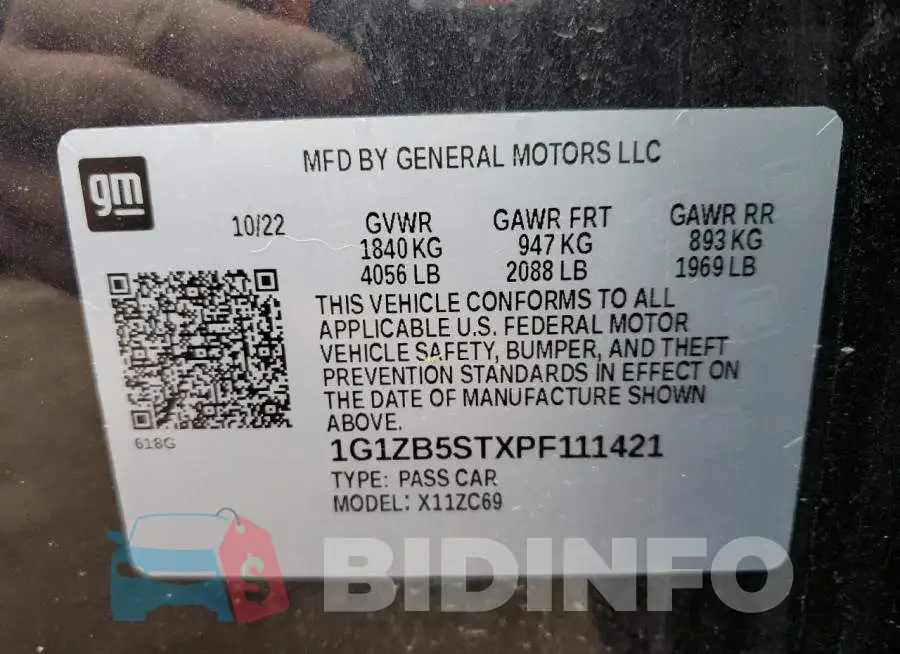 1G1ZB5STXPF111421 Photo# 13