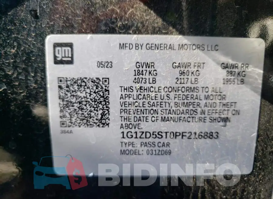 1G1ZD5ST0PF216883 Photo# 12