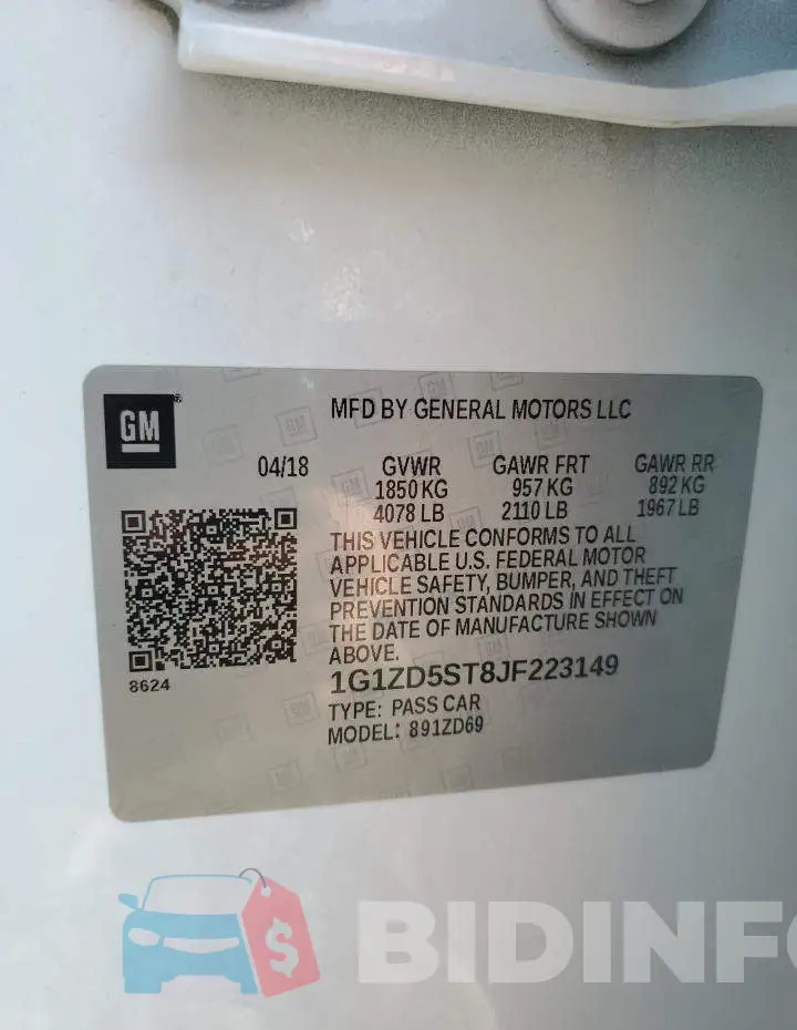 1G1ZD5ST8JF223149 Photo# 12
