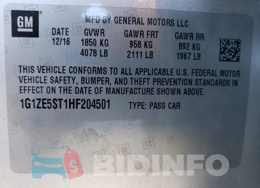 1G1ZE5ST1HF204501 Photo# 12