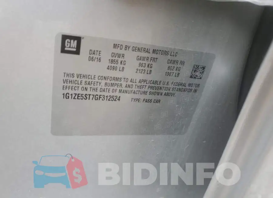 1G1ZE5ST7GF312524 Photo# 12