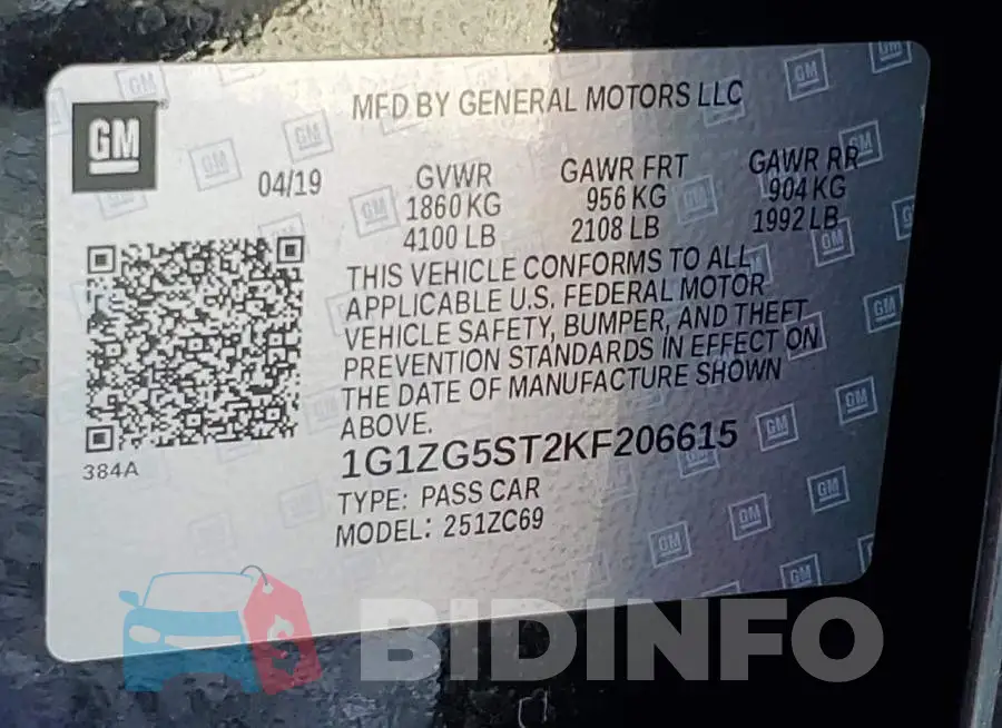 1G1ZG5ST2KF206615 Photo# 12