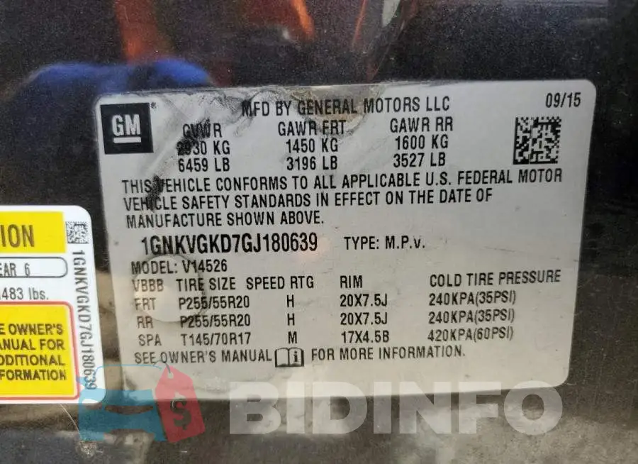 1GNKVGKD7GJ180639 Photo# 13