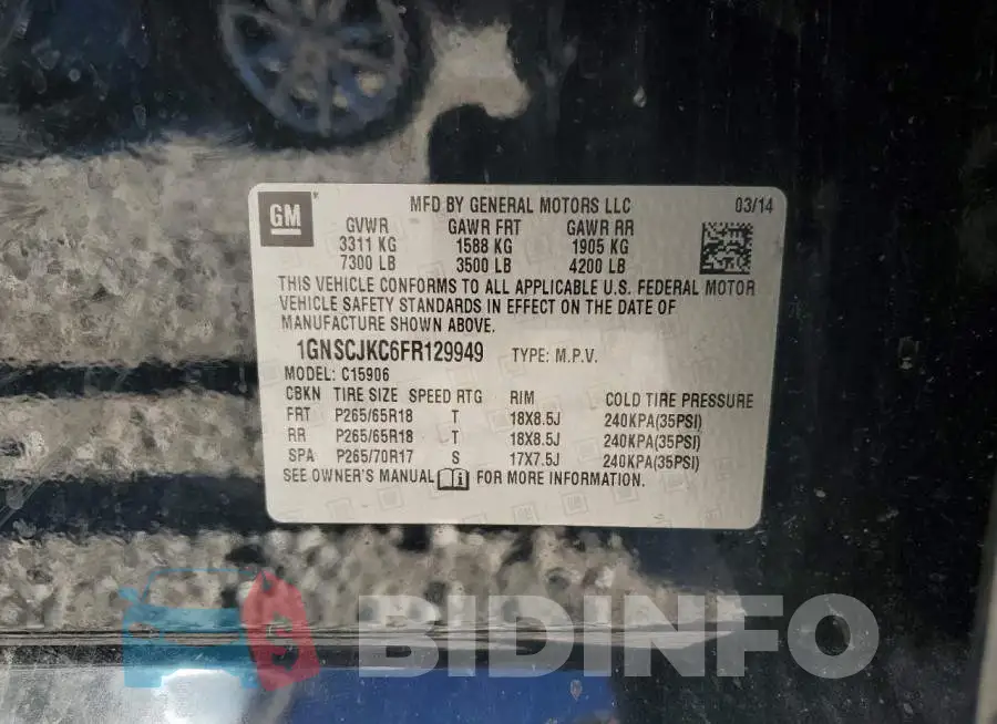 1GNSCJKC6FR129949 Photo# 13