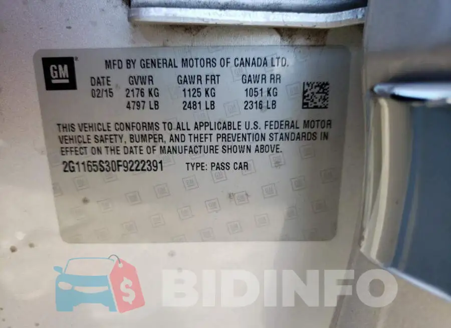 2G1165S30F9222391 Photo# 12