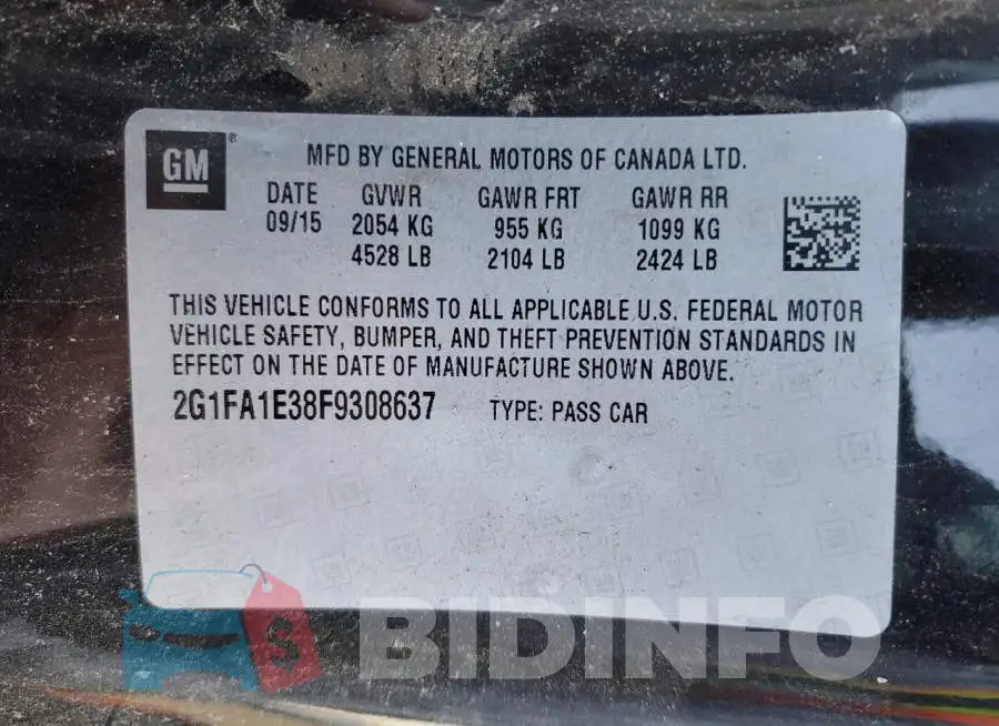 2G1FA1E38F9308637 Photo# 12