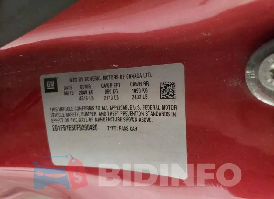 2G1FB1E36F9290426 Photo# 13