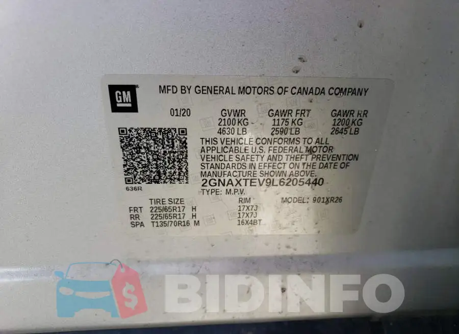 2GNAXTEV9L6205440 Photo# 14
