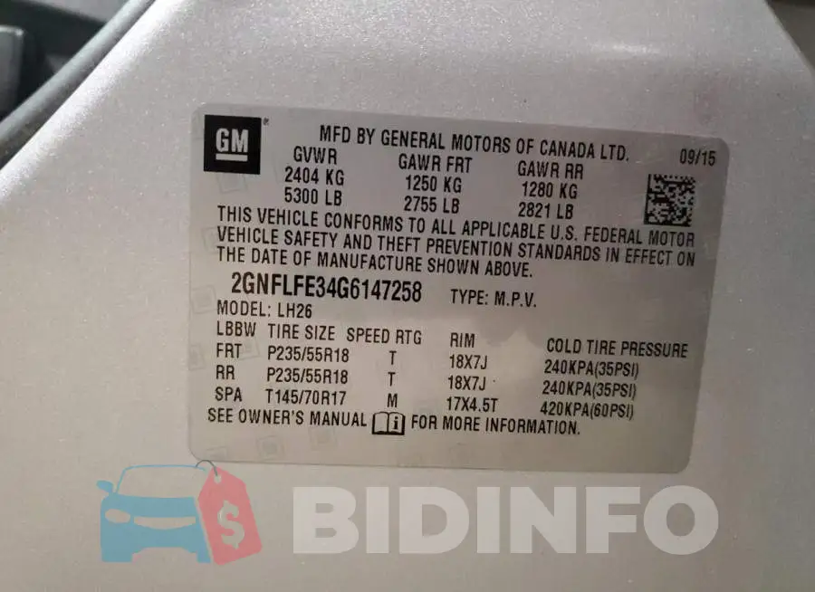 2GNFLFE34G6147258 Photo# 13