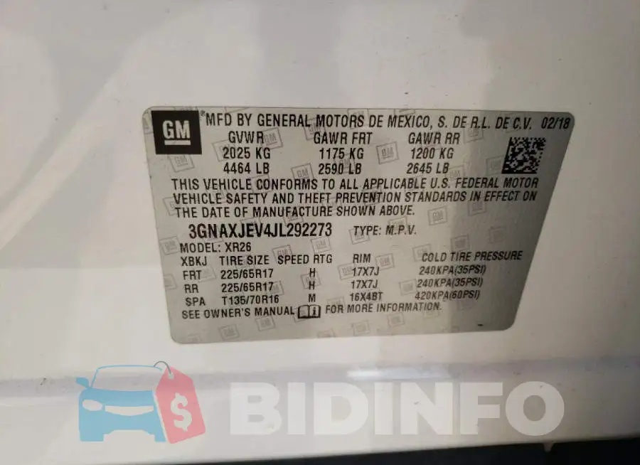 3GNAXJEV4JL292273 Photo# 14
