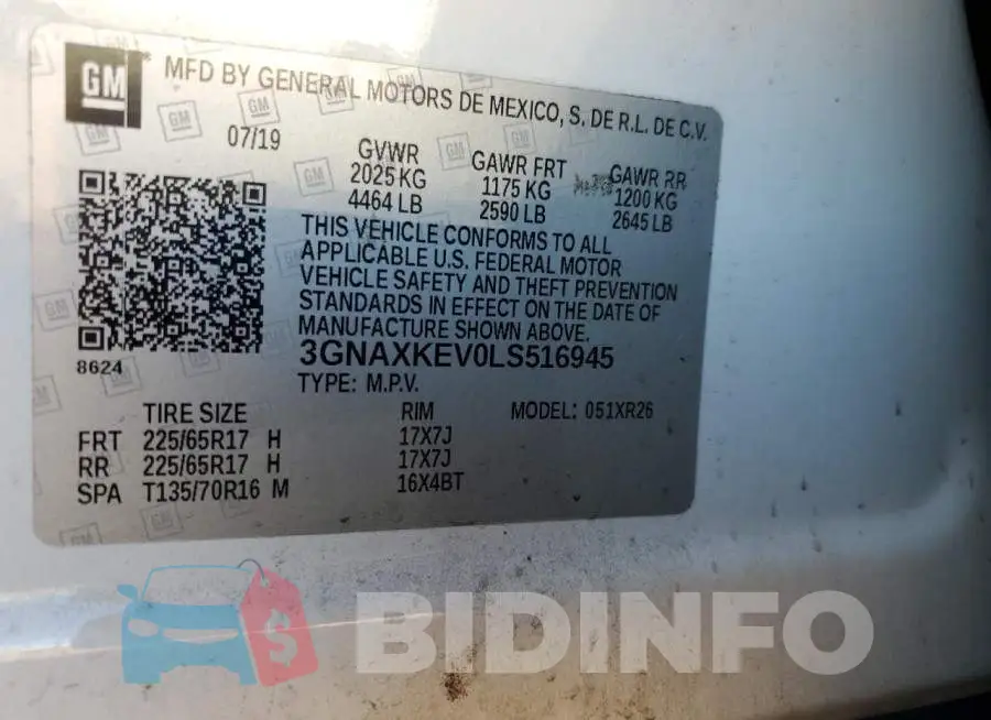 3GNAXKEV0LS516945 Photo# 12