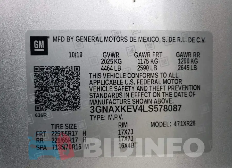 3GNAXKEV4LS578087 Photo# 13
