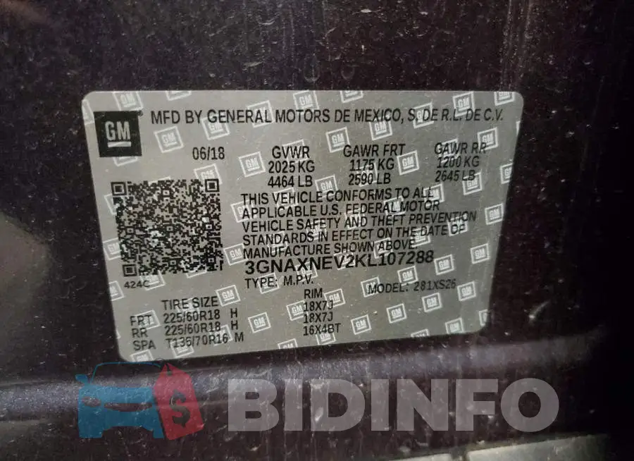 3GNAXNEV2KL107288 Photo# 13