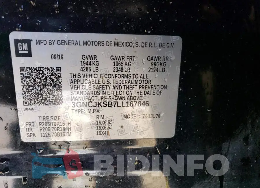 3GNCJKSB7LL167846 Photo# 13