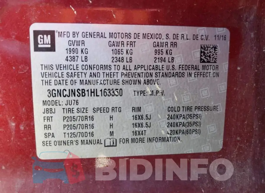 3GNCJNSB1HL163350 Photo# 13