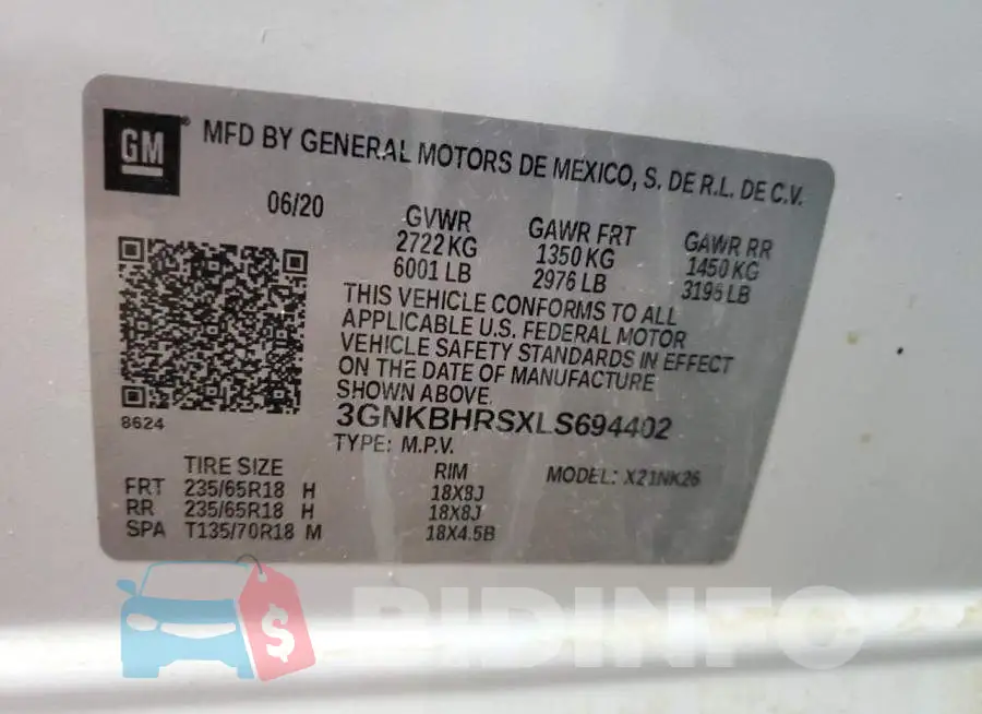 3GNKBHRSXLS694402 Photo# 12