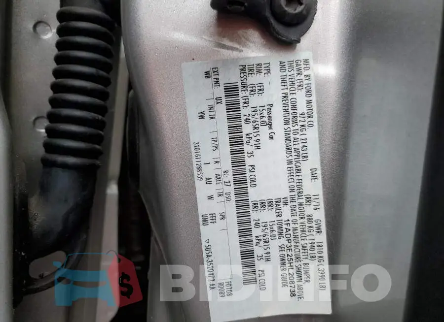 1FADP3E25HL208738 Photo# 12