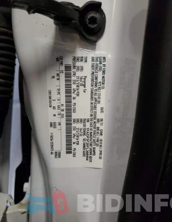 1FADP3F26FL368994 Photo# 12