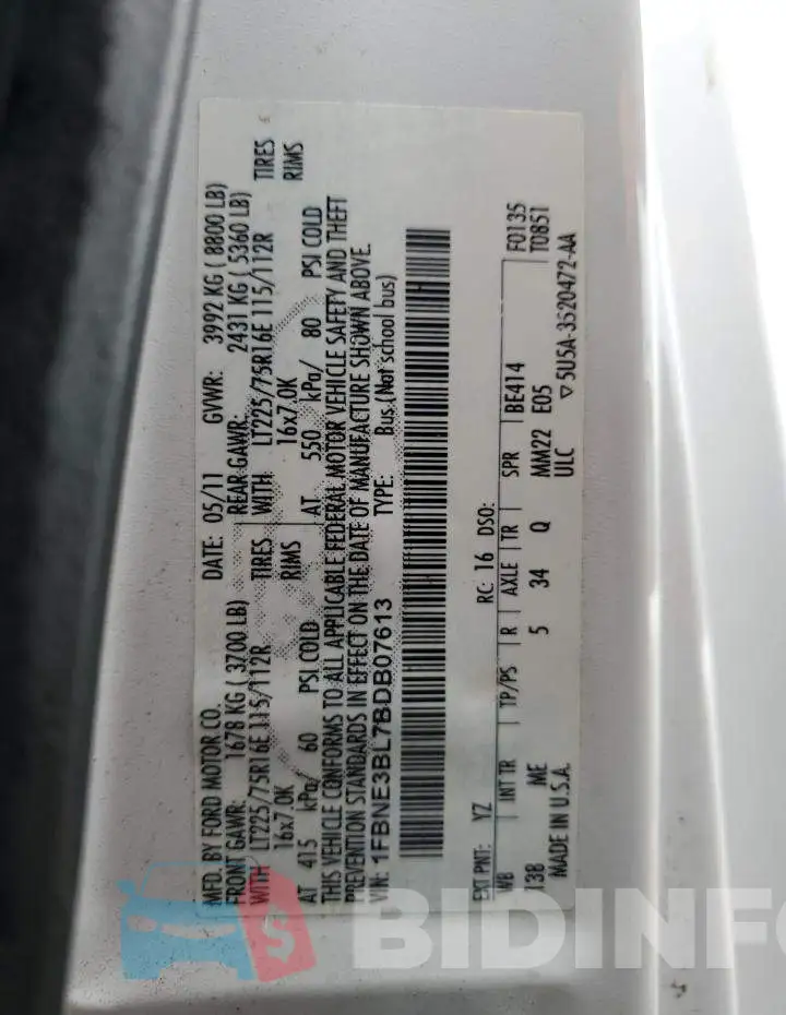 1FBNE3BL7BDB07613 Photo# 13