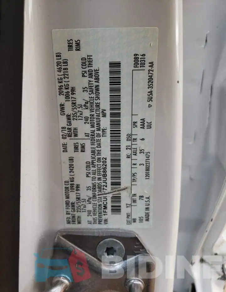 1FMCU0F72JUB86202 Photo# 13