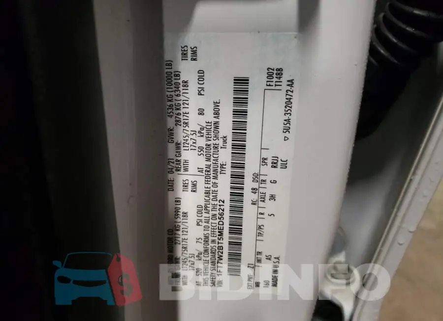 1FT7W2BT5MED56212 Photo# 12