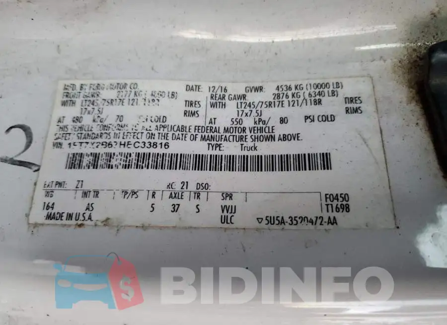 1FT7X2B67HEC33816 Photo# 12