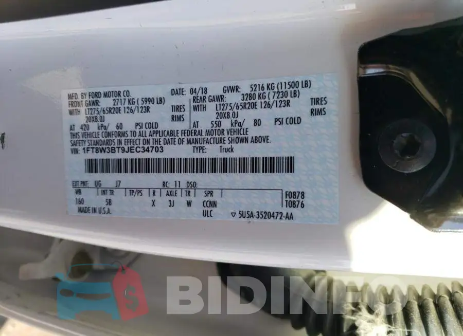 1FT8W3BT9JEC34703 Photo# 12