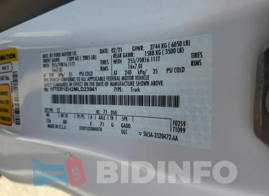 1FTER1EH2MLD23941 Photo# 12