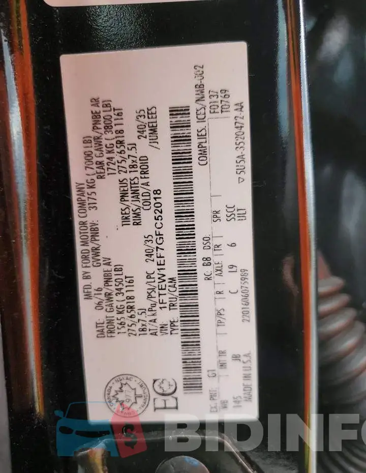 1FTEW1EF7GFC52018 Photo# 12